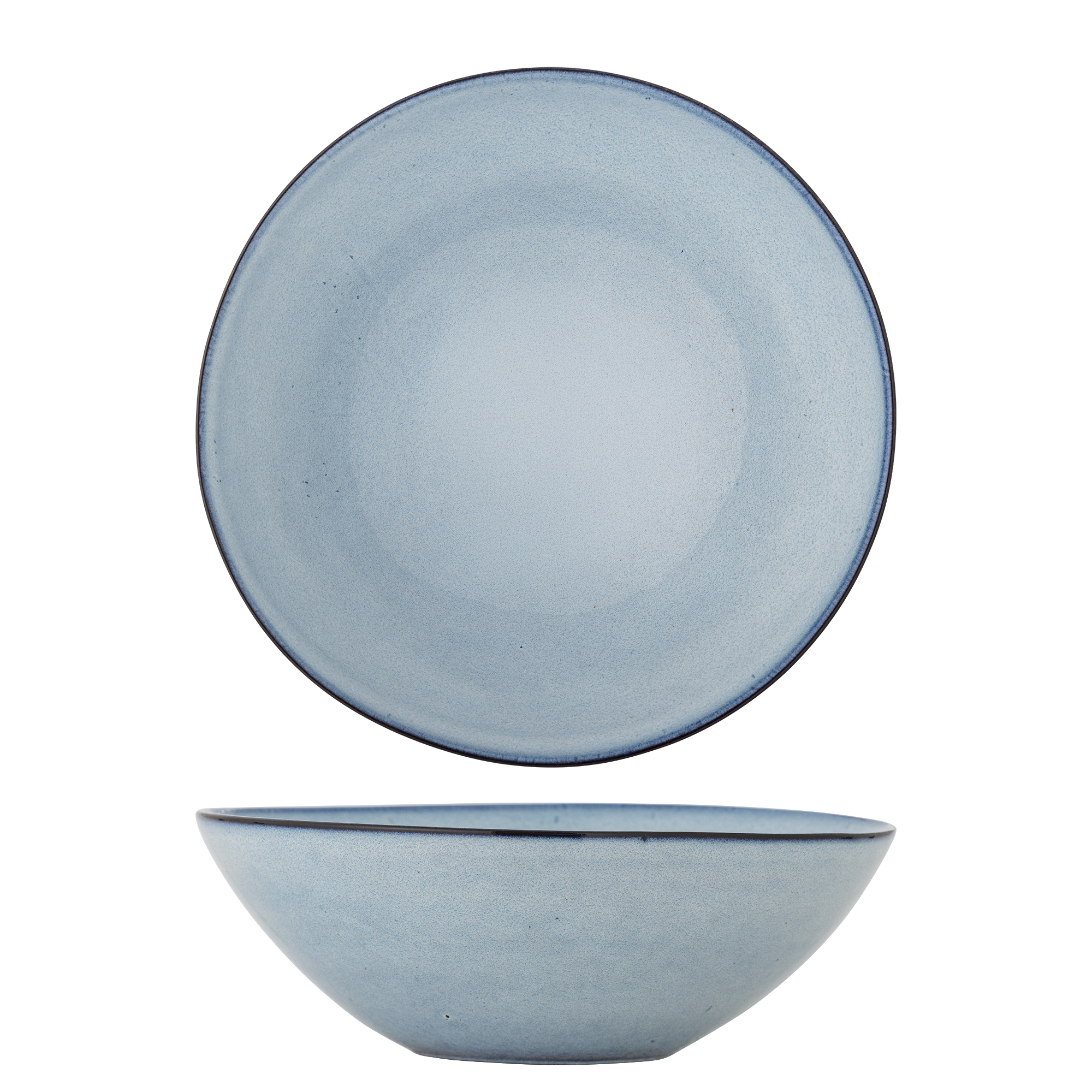 Bloomingville - Sandrine Skål, Blå, Stentøj, D26,5xH9,5 cm