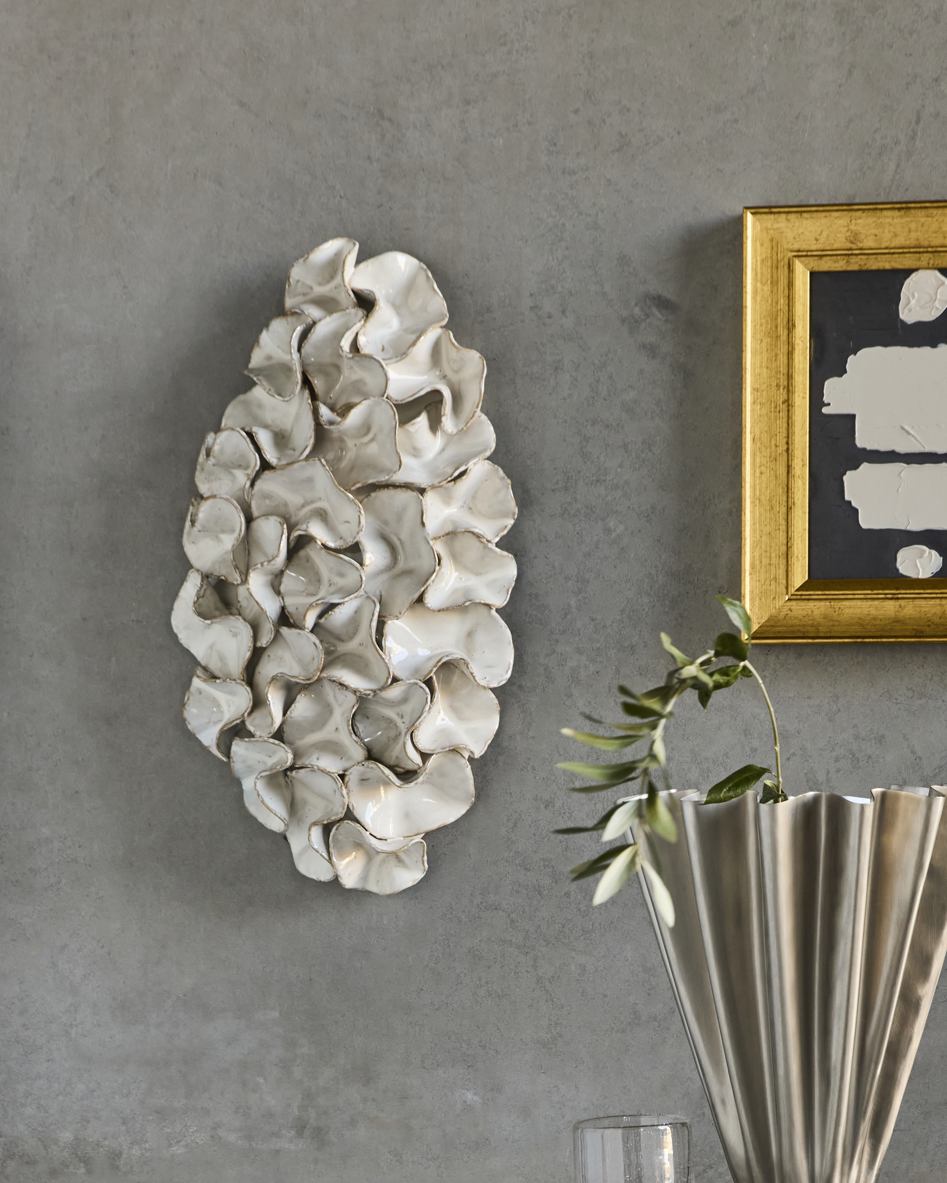 Wall art, Fold, Råhvid