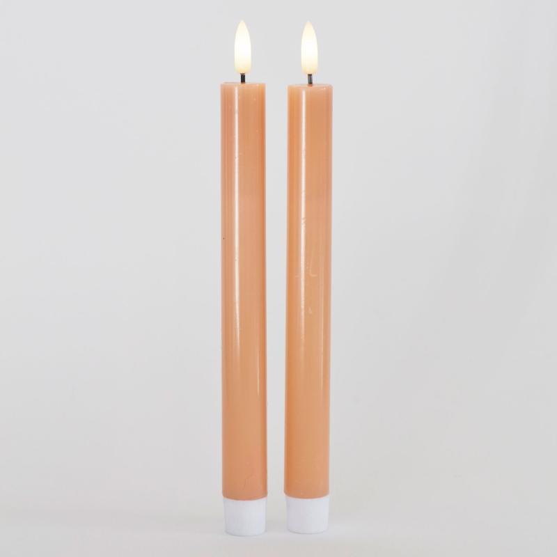 Sirius - Sille Kronelys 2 Stk. sæt, Ø2x25 cm, Fersken billede