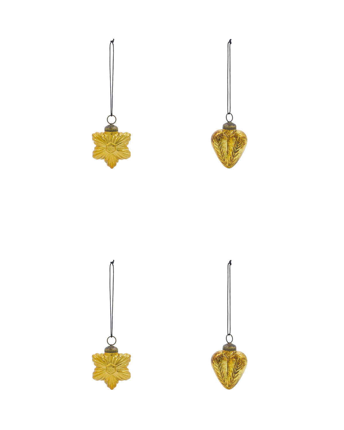 House Doctor - Julepynt, Heart and Star, Gylden