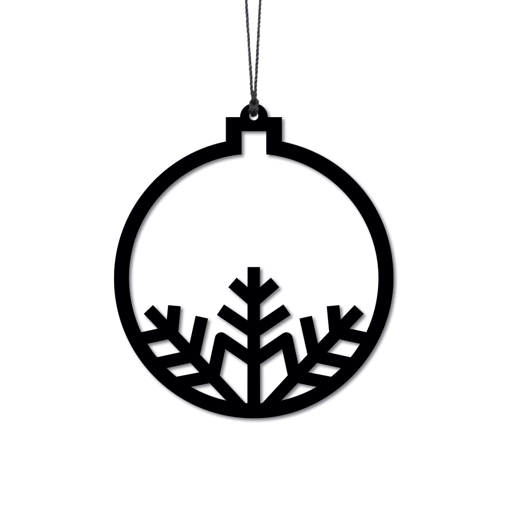 Julekugle Snefnug, Sort 2 stk. Julekugle Snefnug, Sort 2 stk.