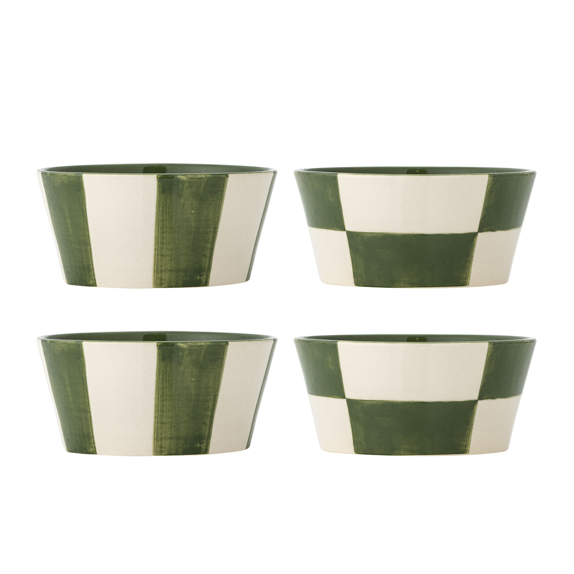 Bloomingville - Floki Skål, Grøn, Stentøj, D13,5xH6 cm, Set of 4