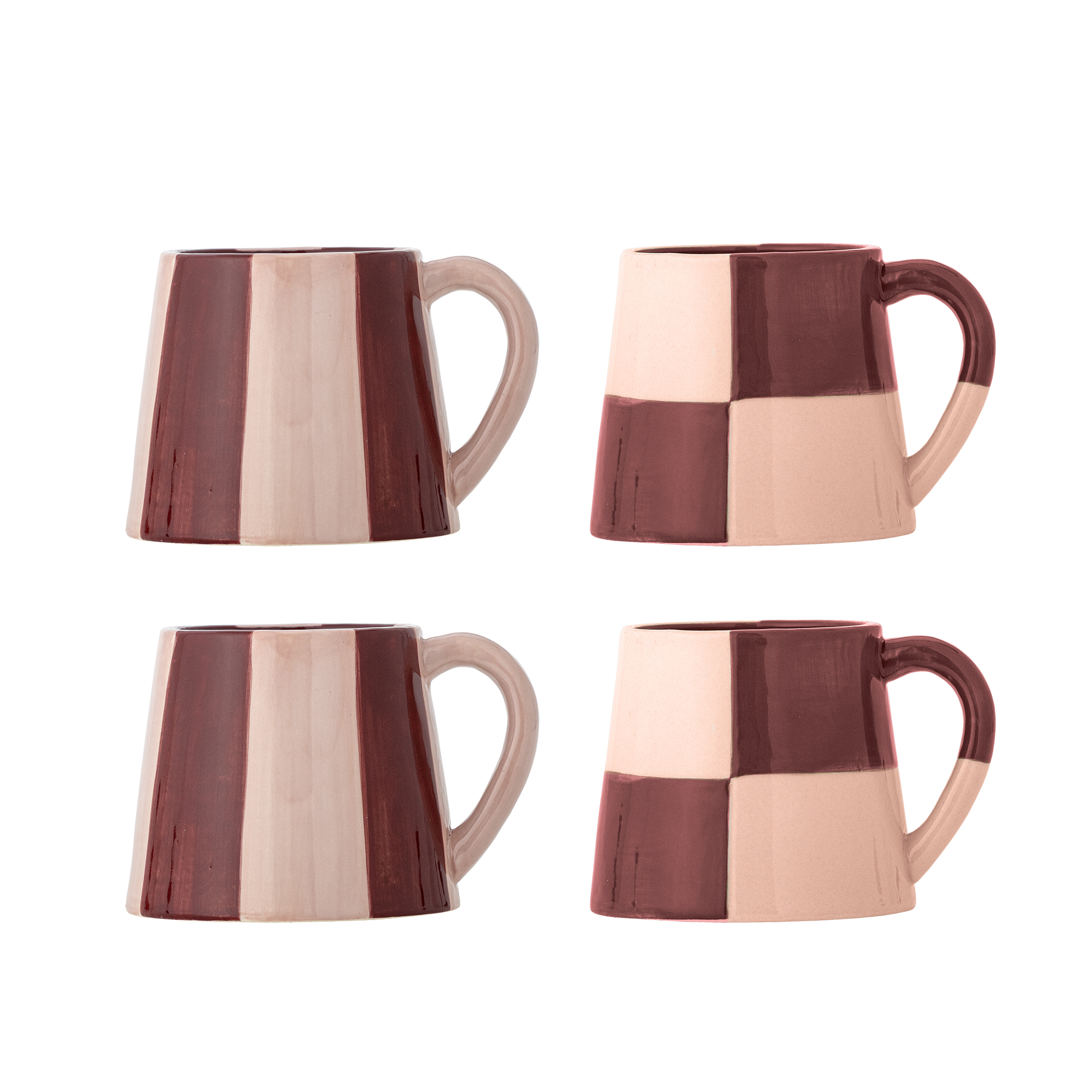 Bloomingville - Floki Krus, Rosa, Stentøj, D9,5xH8 cm, Set of 4