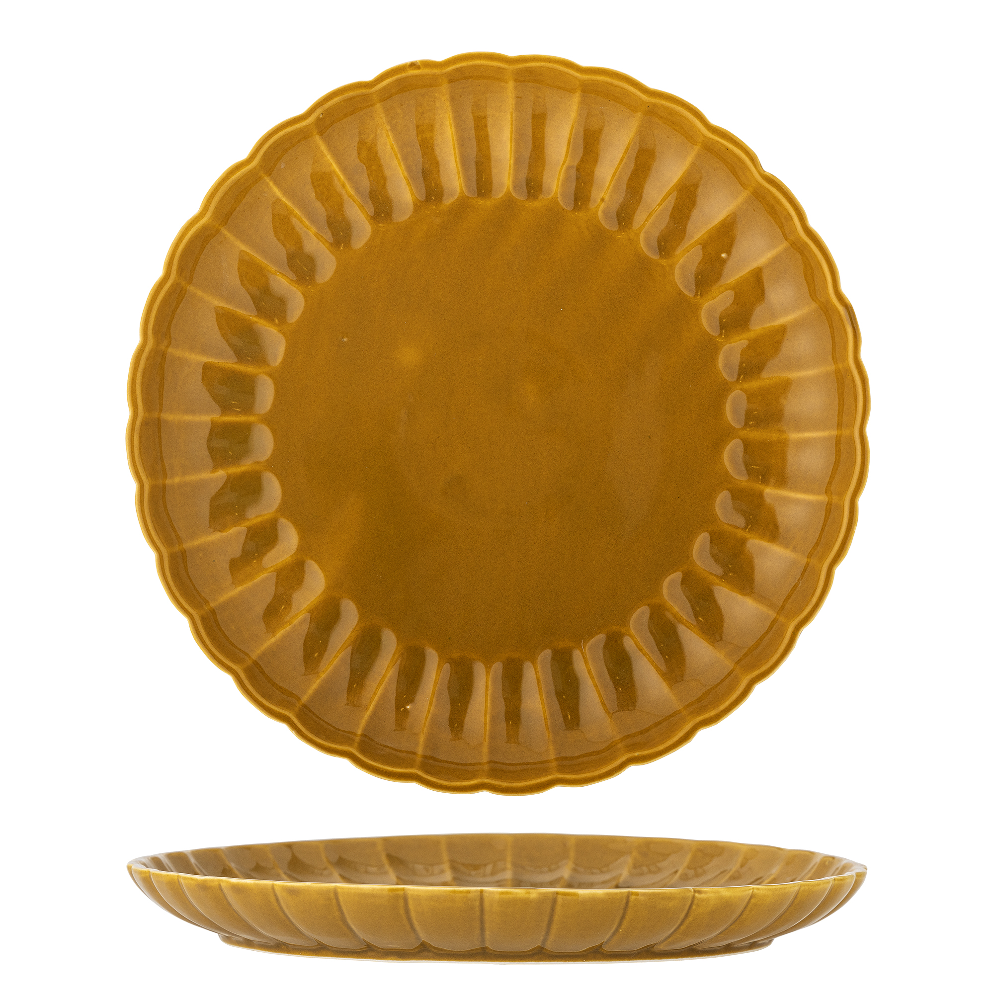 Bloomingville - Latina Tallerken, Gul, Stentøj, D27xH2 cm