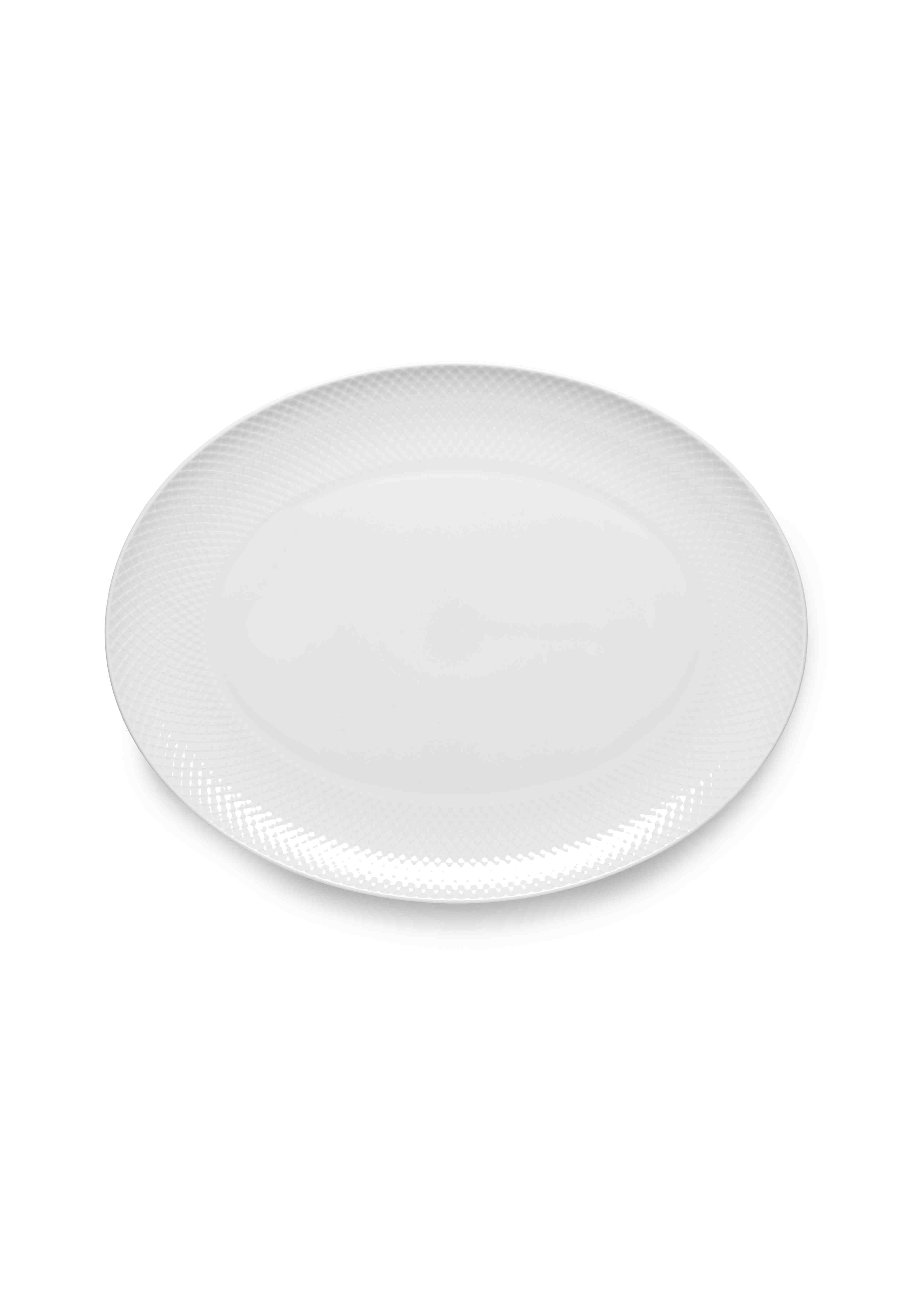 Rhombe Ovalt serveringsfad 42x32 hvid