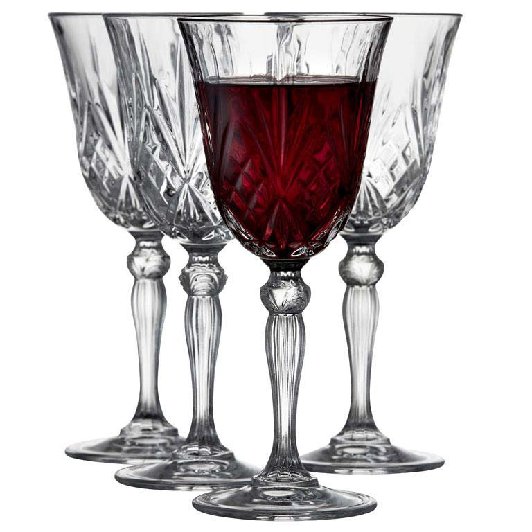 Lyngby Glas Krystal, Melodia Rødvin, 4 stk. Lyngby Glas Krystal, Melodia Rødvin, 4 stk.