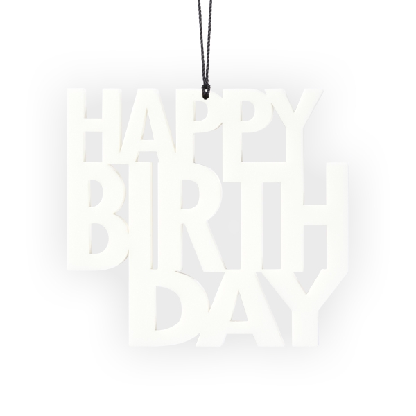 Happy Birthday, hvid 2 stk. Happy Birthday, hvid 2 stk.