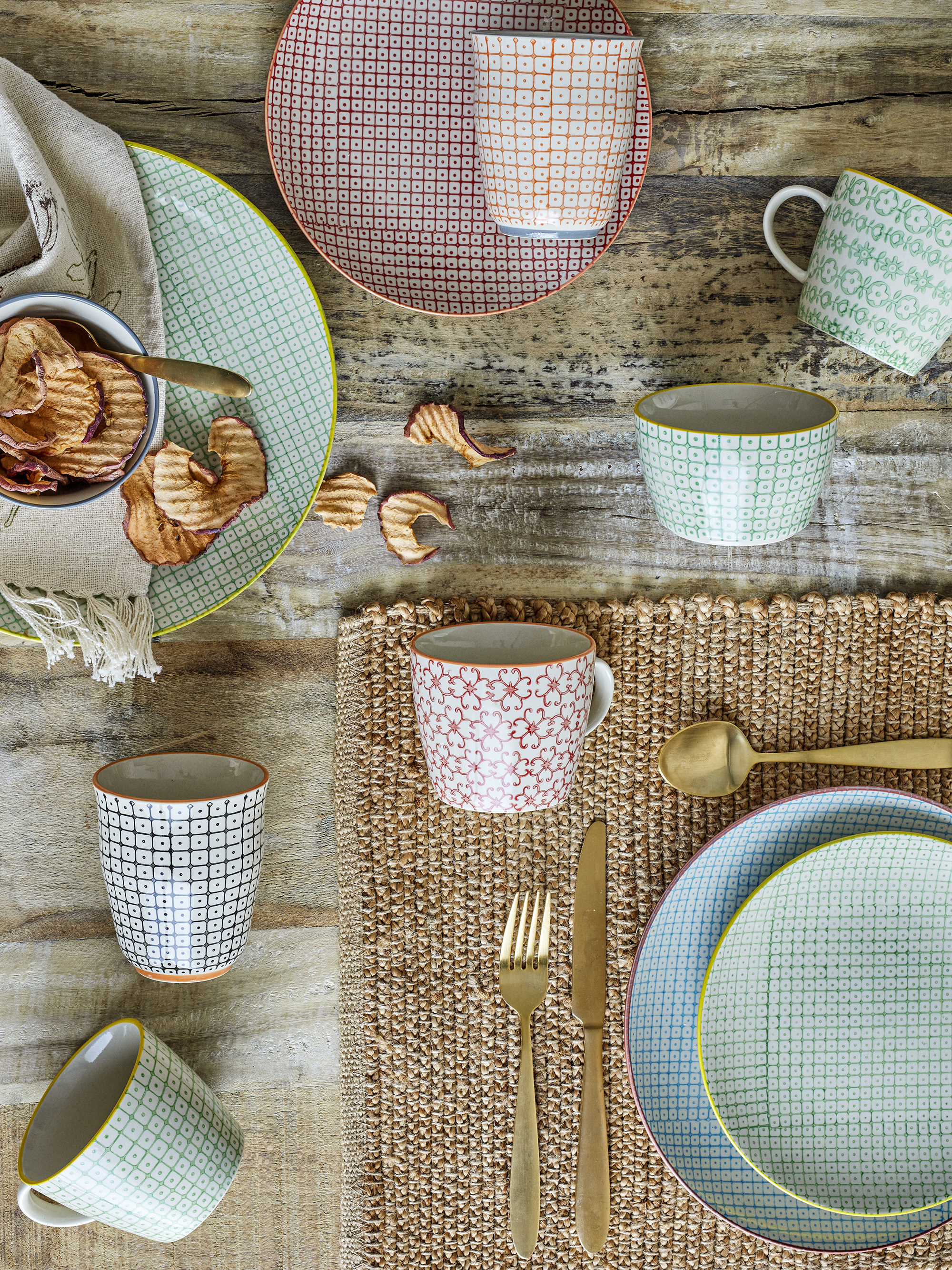 Carla Skål, Multifarvet, Stentøj, D11xH6,5 cm, Set of 6