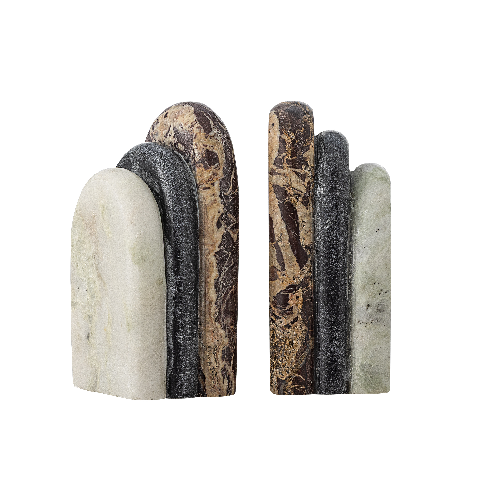 Bloomingville - Vani Bogstøtte, Multifarvet, Marmor, L6xH13xW5 cm, Set of 2