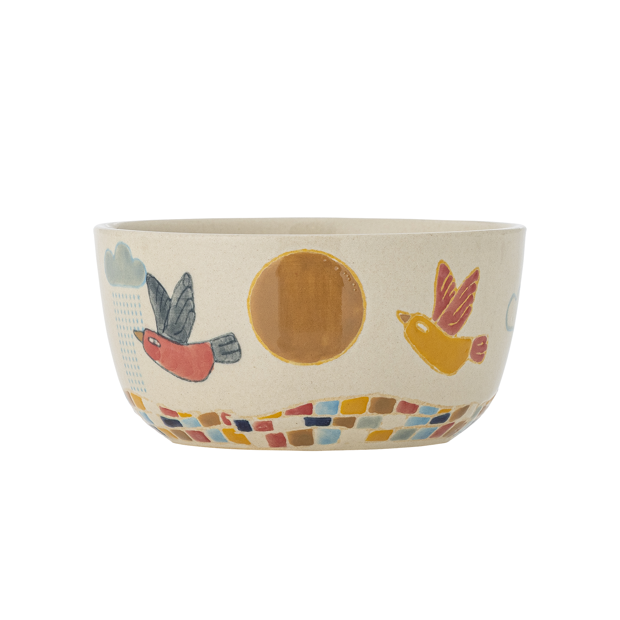 Bloomingville - Colorine Skål, Natur, Stentøj, D12xH6 cm