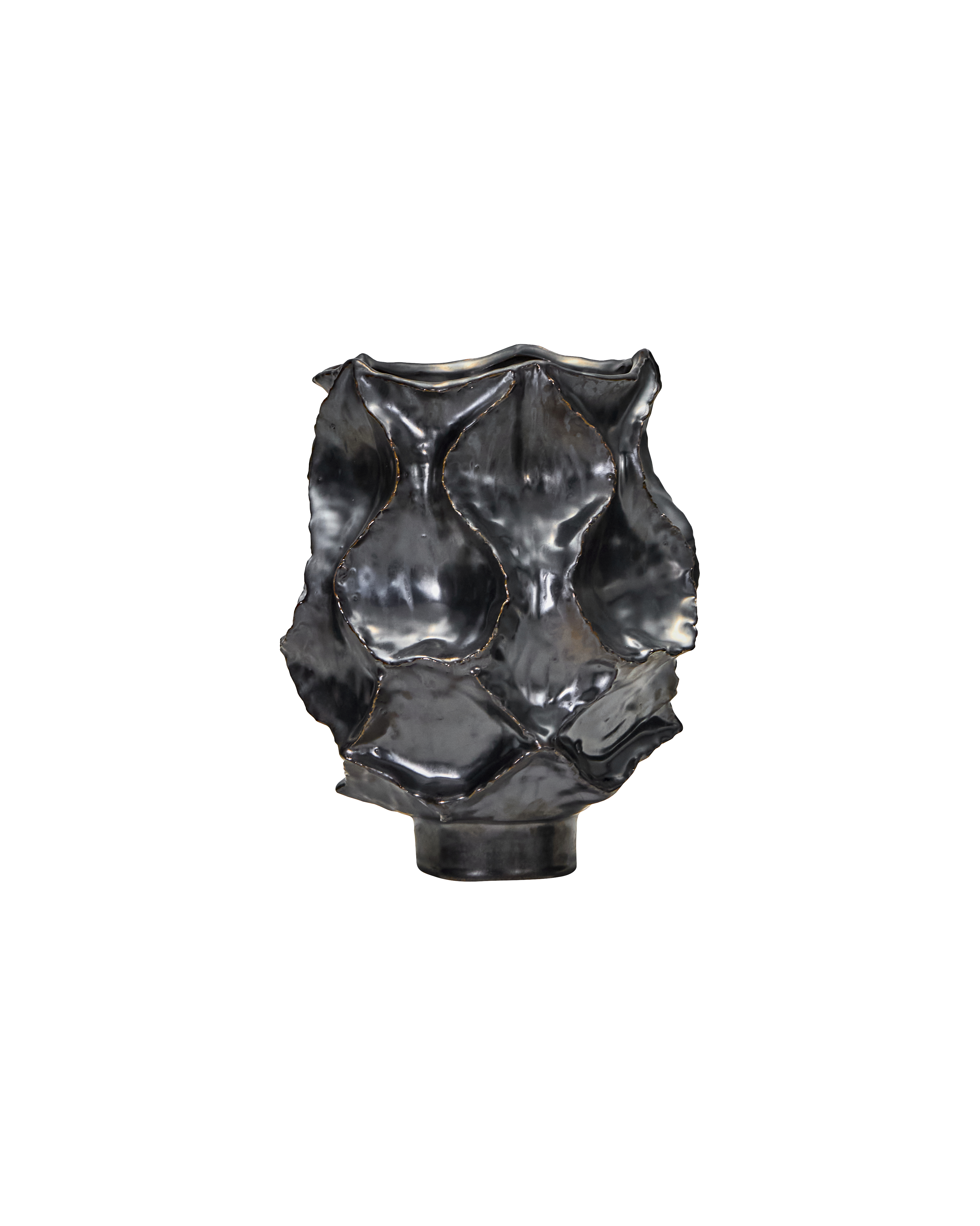 House Doctor - Vase, Waves, Antik metallisk