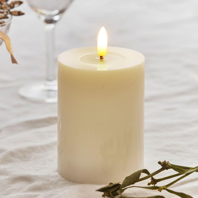 Sirius - Sille Lak Bloklys, Ø7,5 x H10 cm Elfenben billede