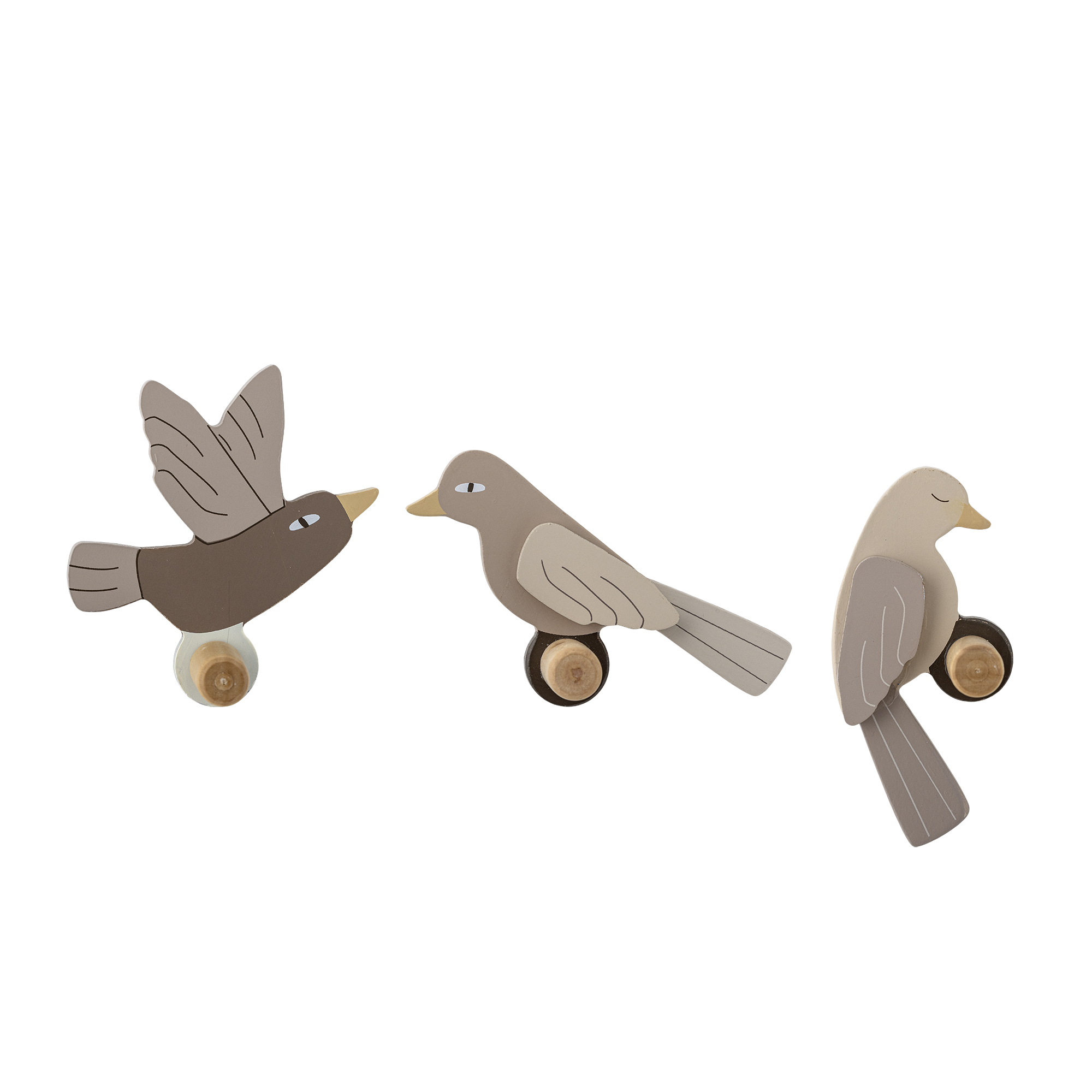 Bloomingville - Lewi Knag, Natur, FSC®100%, MDF, L10,5xH10xW6 cm, Set of 3