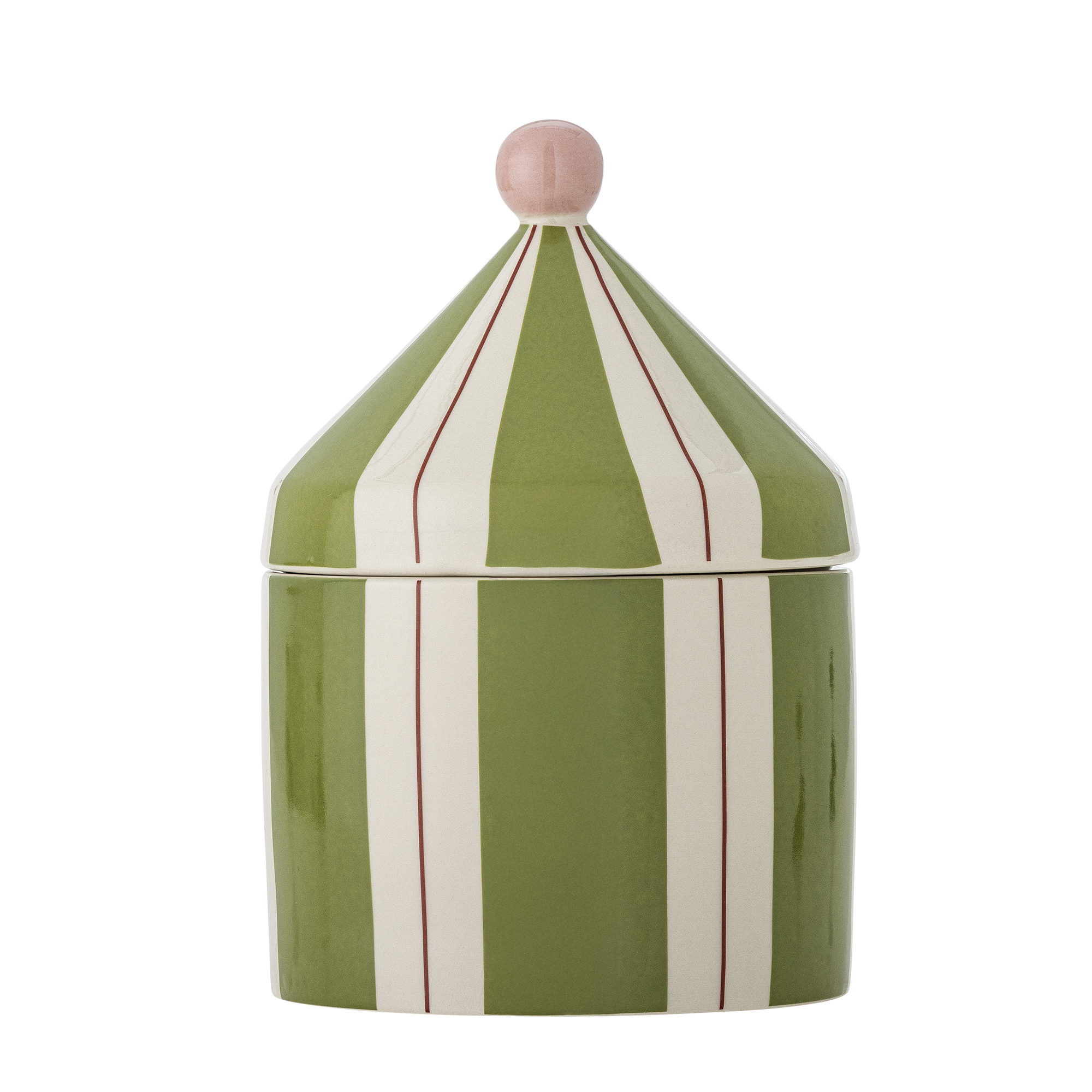 Bloomingville - Cimmi Krukke m/låg, Grøn, Stentøj, D15,5xH25 cm