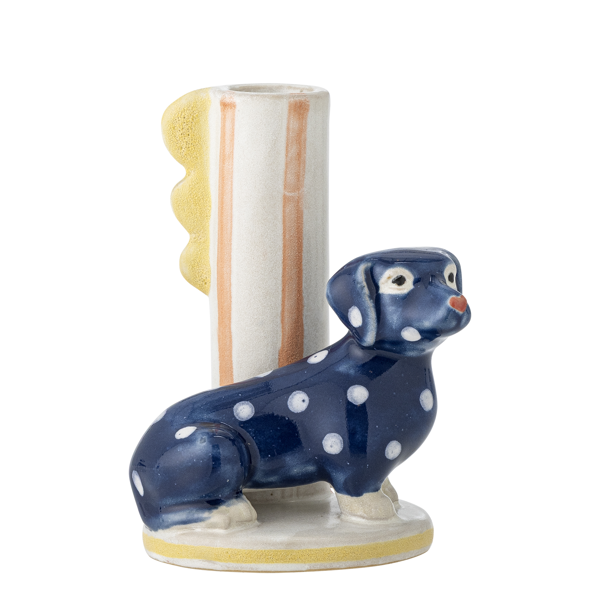 Bloomingville - Dachsy Lysestage, Multifarvet, Stentøj, L7,5xH12xW8,5 cm