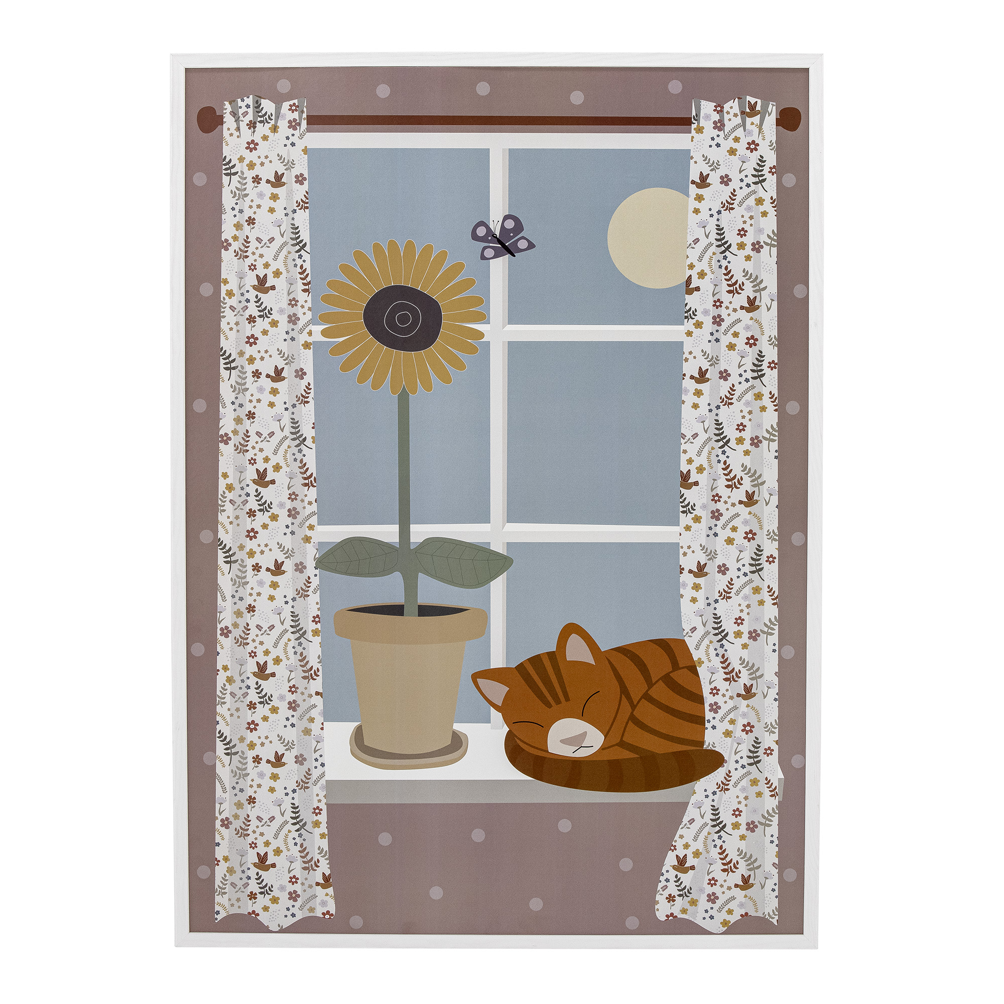 Bloomingville - Nuala Illustration med ramme, Multifarvet, Fyr billede