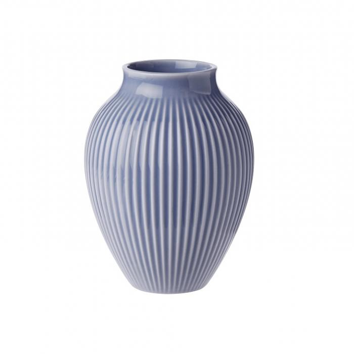 Billede af Knabstrup - , vase, riller lavendelblå, 12,5 cm