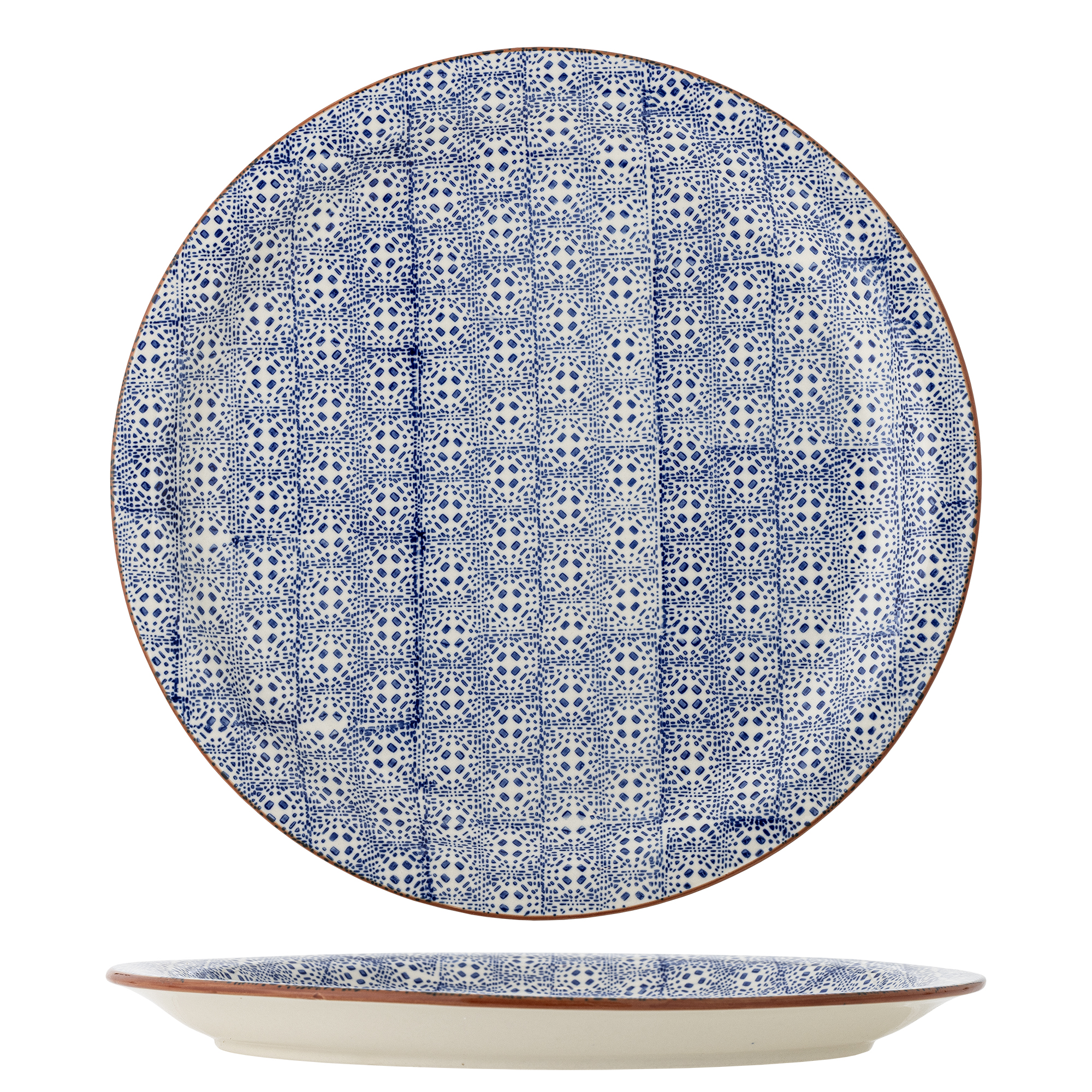 Bloomingville - Karine Serveringsfad, Blå, Stentøj, D35xH3 cm