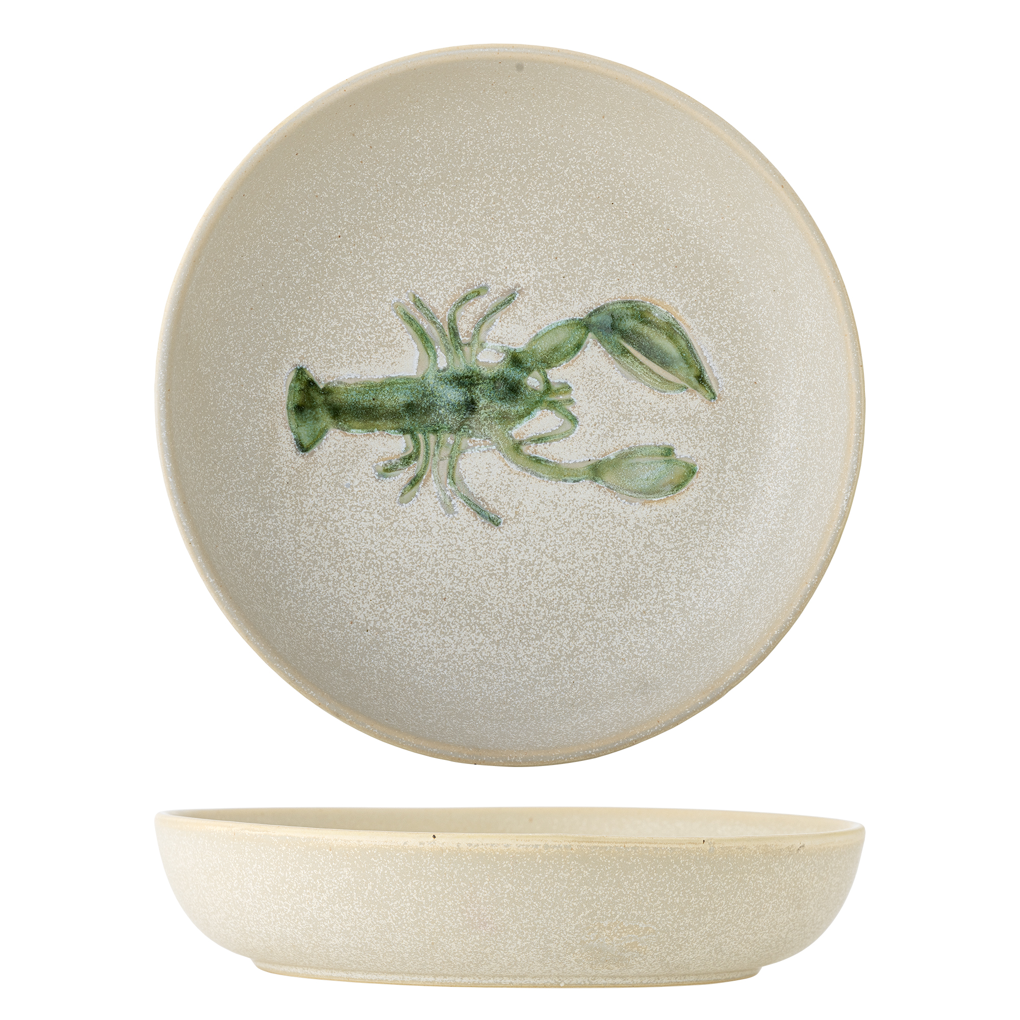 Bloomingville - Hadden Skål, Grøn, Stentøj, D29xH6,5 cm billede