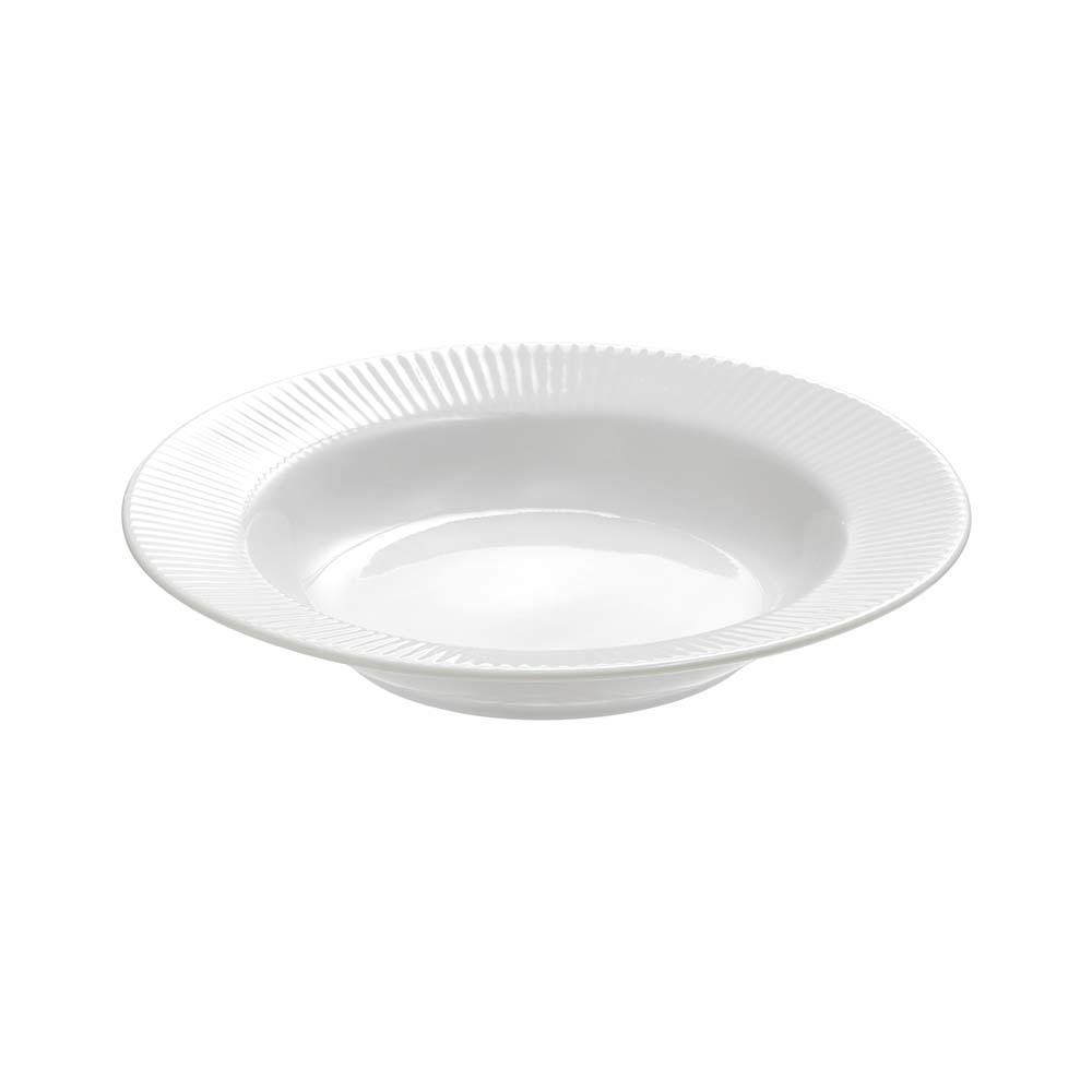 Aida - Groovy - suppe tallerken, porcelæn, hvid, 22 cm