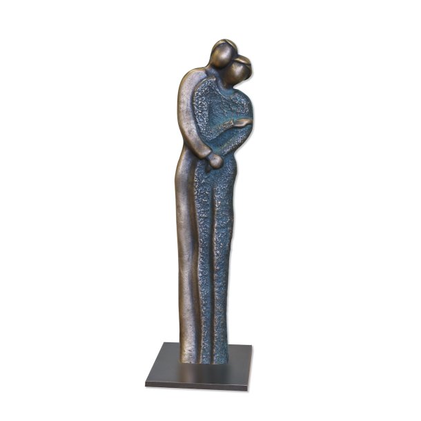 Bronzefigur par "Lykkelig Sammen", højde 27,5 cm. Flot gave til bryllup, kobberbryllup, sølvbryllup og til kæresteparret.