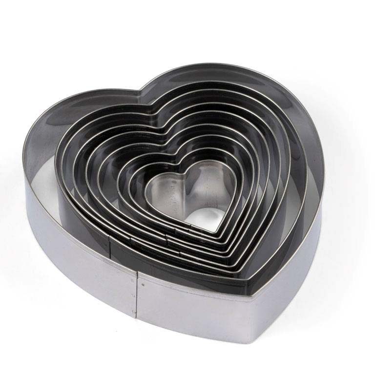 Blomsterbergs Udstikkersæt Hjerte 9 stk stål* Blomsterbergs Udstikkersæt Hjerte 9 stk stål*