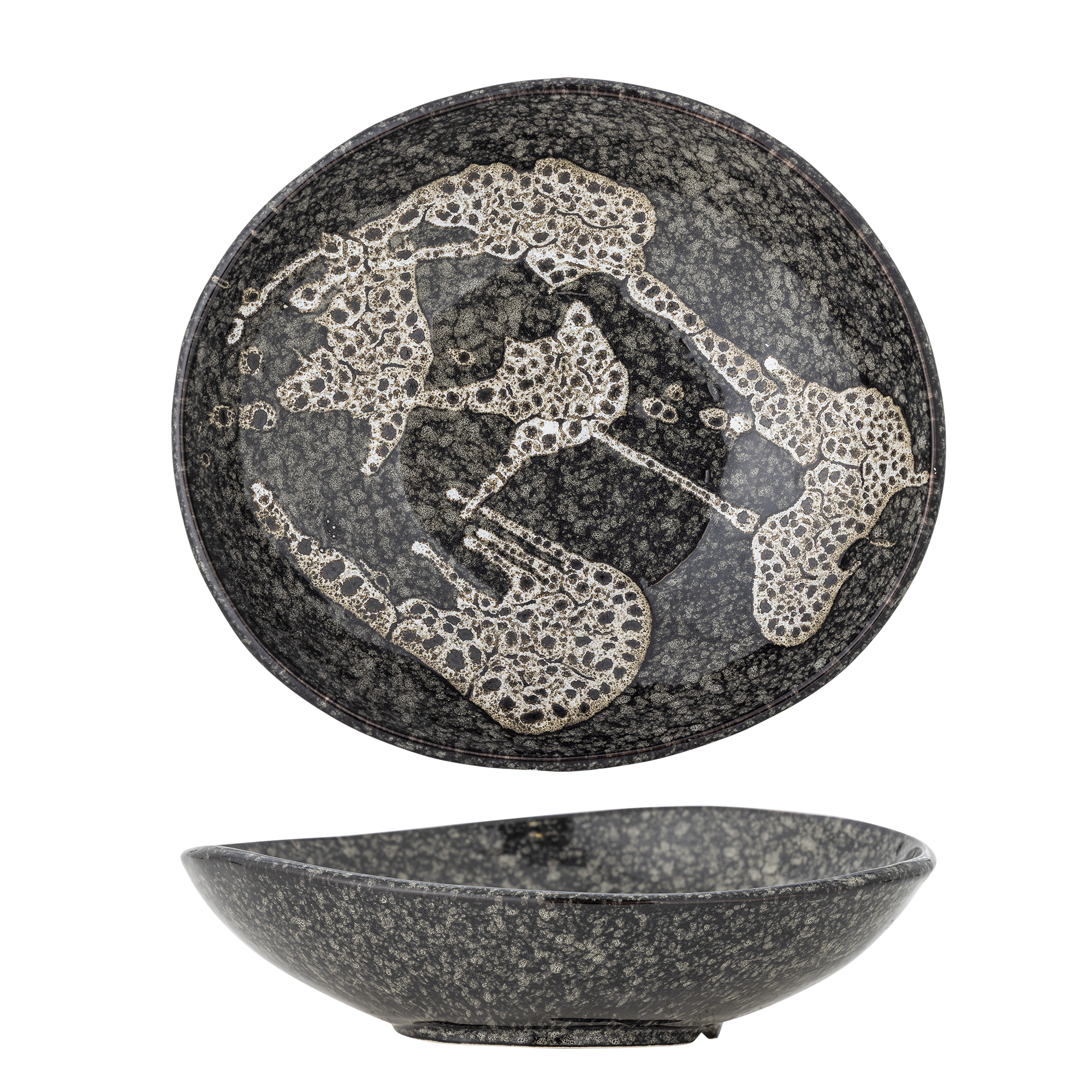 Bloomingville - Sway Skål, Grå, Stentøj, D24xH8 cm