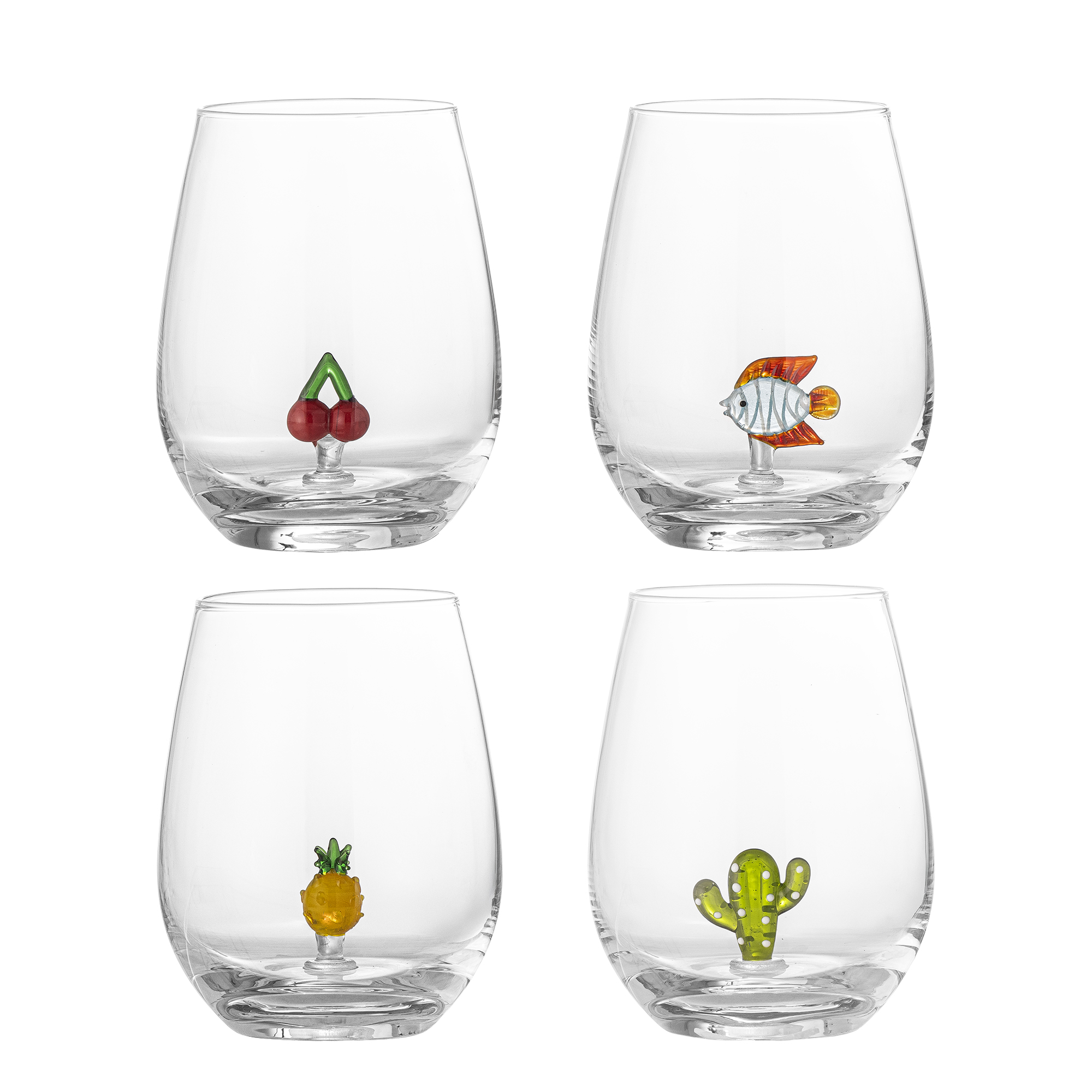 Bloomingville - Misa Drikkeglas, Multipak, Klar, Glas, D9xH12 cm, Set of 4