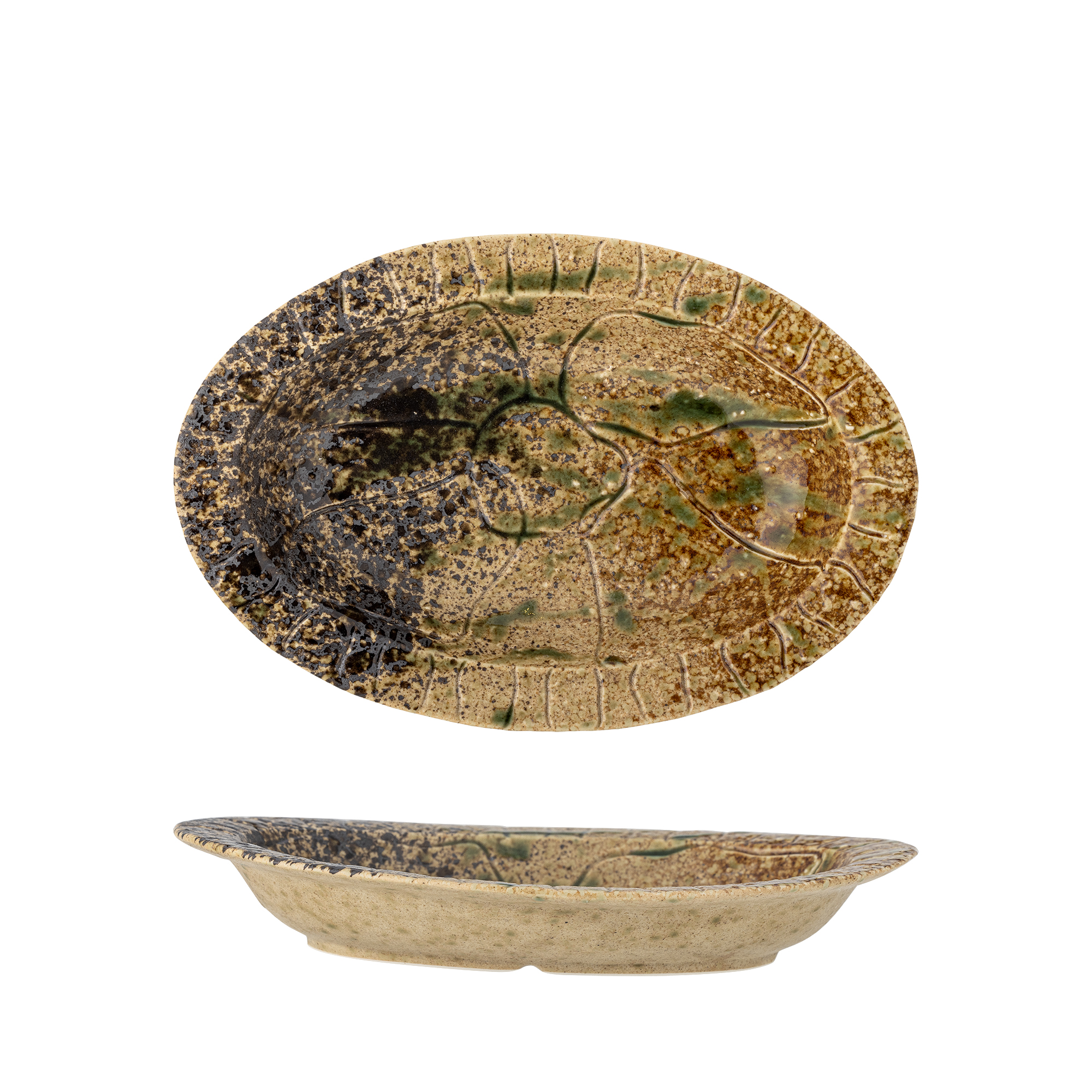 Bloomingville - Larken Serveringsfad, Multifarvet, Stentøj, L26xH4,5xW17 cm billede