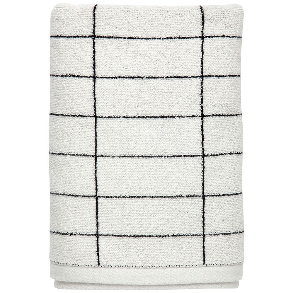 Tile Stone, badehåndklæde, 70 x 140 cm, sort/off hvid