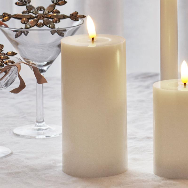 Sirius - Sille Lak Bloklys, Ø7,5 x H15 cm Elfenben billede