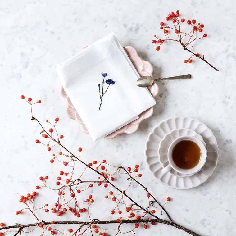 Langkilde & Søn Flora serviet med kornblomst