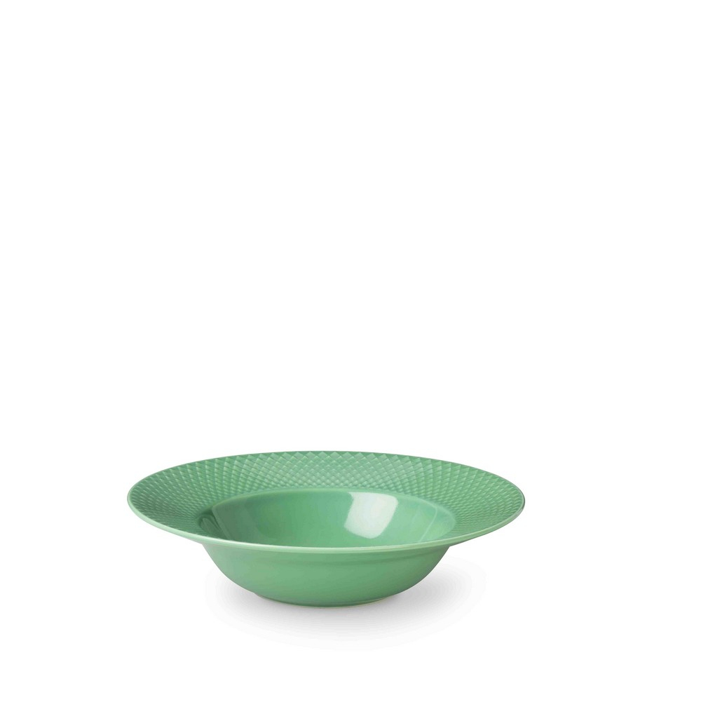 Billede af Lyngby Porcelæn - Rhombe Dyb tallerken, 24,5 cm, grøn