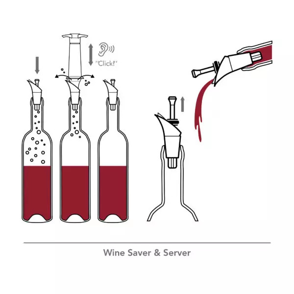 Wine Server & Stopper Sæt med 2 dele, Vacuvin
