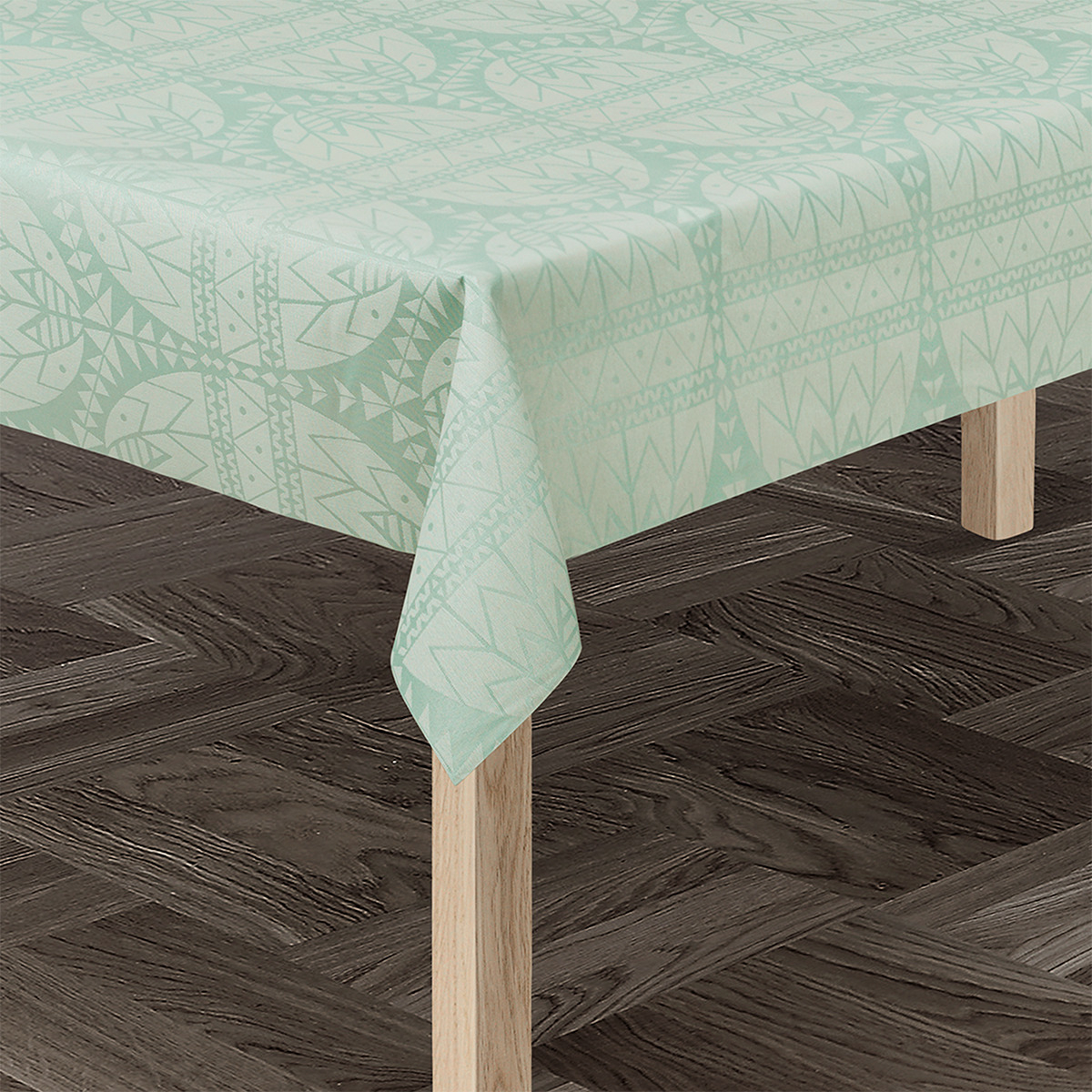 Påske Damask Akryldug lys grøn B140 cm - i metermål* Påske Damask Akryldug lys grøn B140 cm - i metermål*