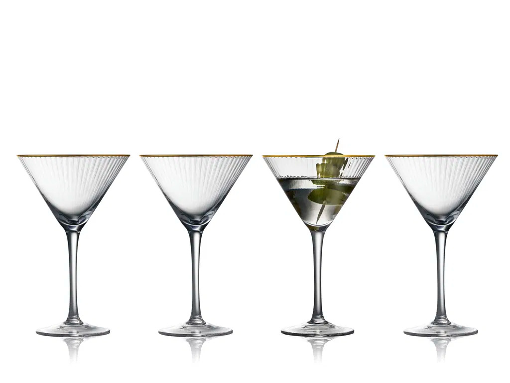 Lyngby Glas - Martiniglas Palermo Gold 25 cl 4 stk.