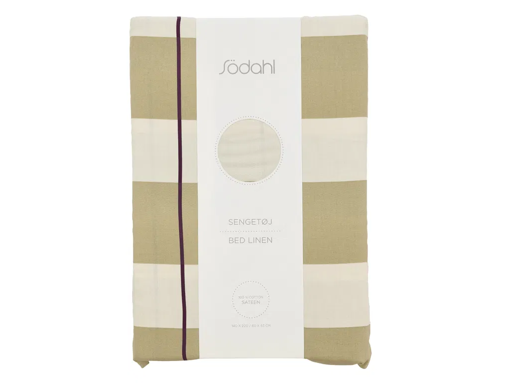 Södahl Sengetøj 140x220 cm Blocks Eucalyptus