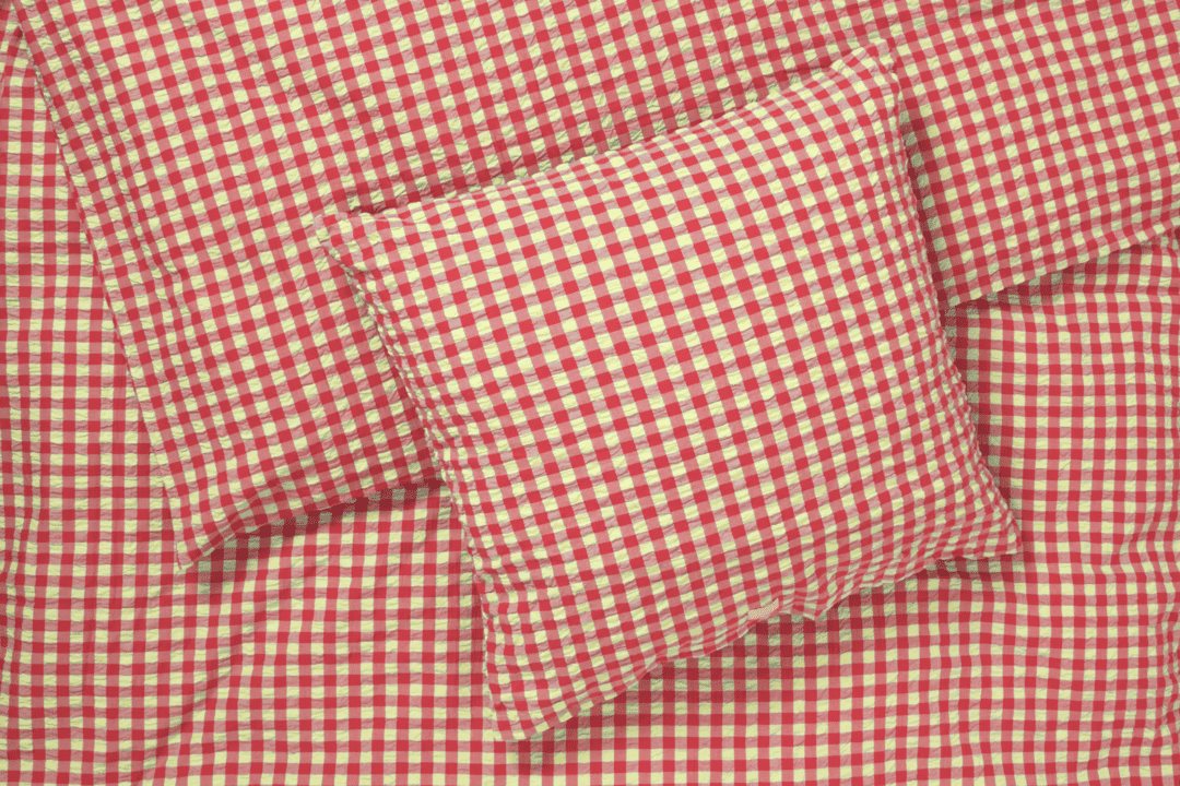 Bæk & Bølge Sengetøj 140x220 cm rød/gul