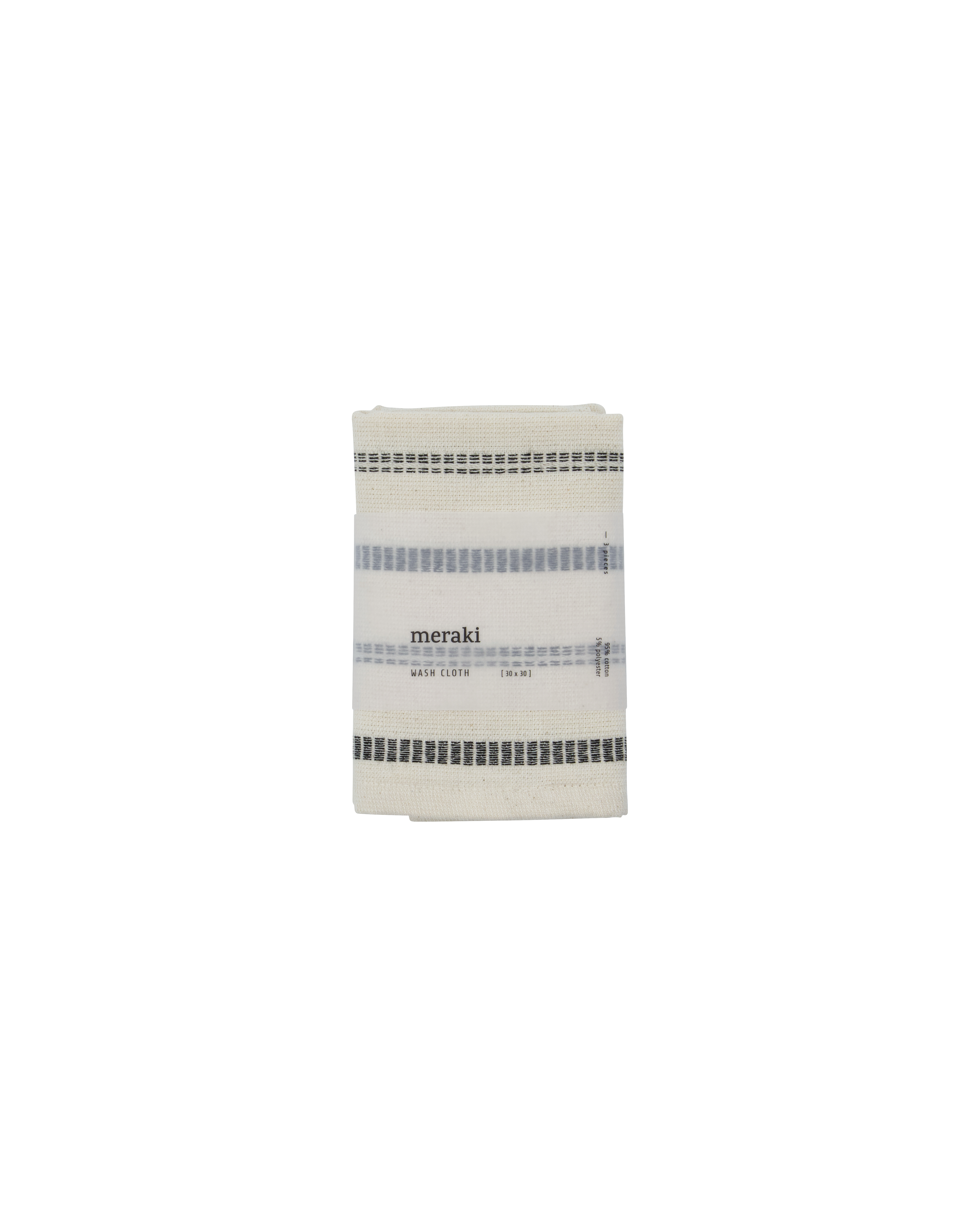 Vaskeklud, True, Råhvid, Sort, 3 stk