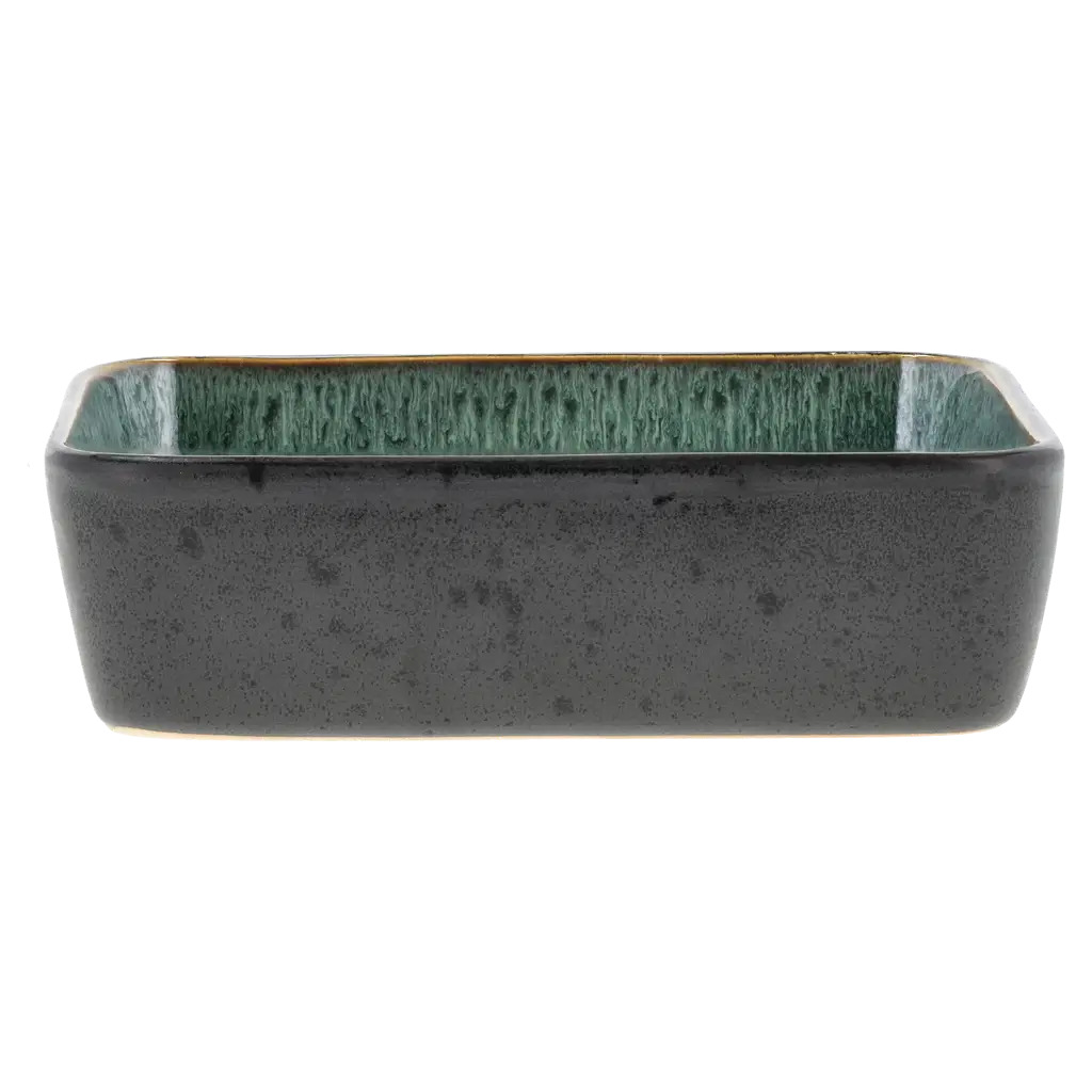 BITZ Fad rektangulært 19 x 14 x 5,3 cm Sort/Grøn