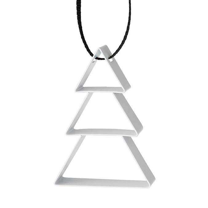 Figura ornament, juletræ, lille - soft hvid