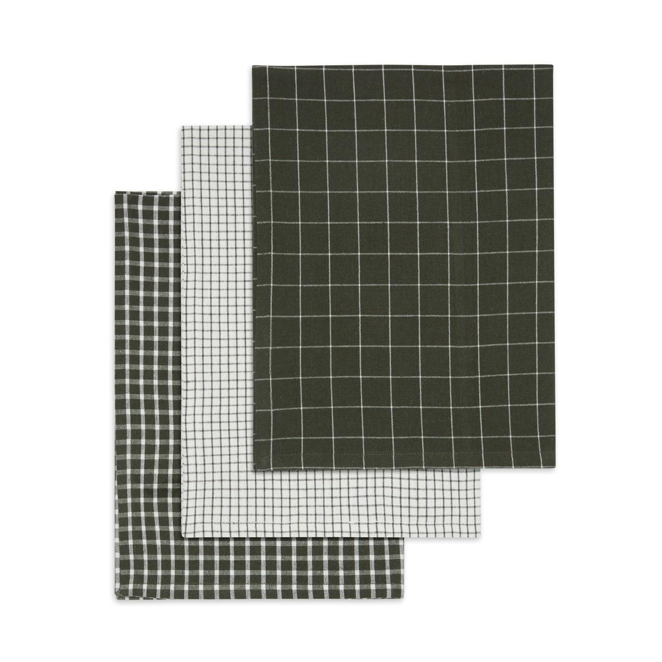 Engholm Textiles - Viskestykke Recycle, 3 stk, 50X70 cm Army Green