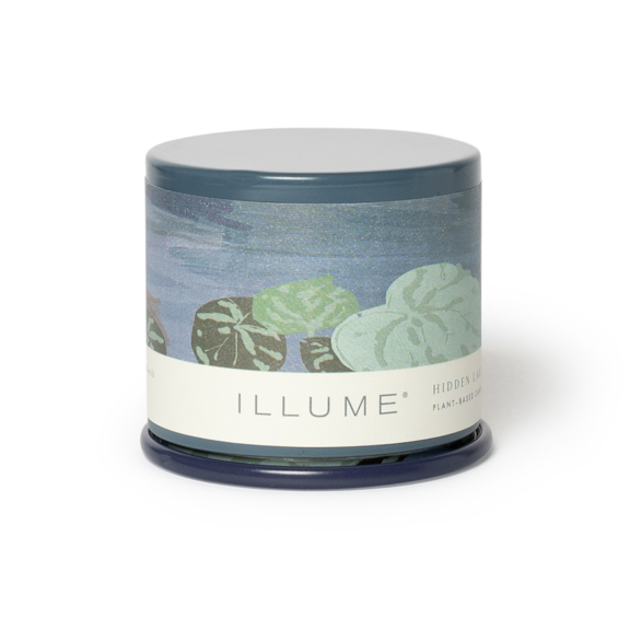 Bloomingville - Hidden Lake Demi Vanity Tin Duftlys, Blå,, 85 G. - 20 Hours - D6,5xH5,7 cm