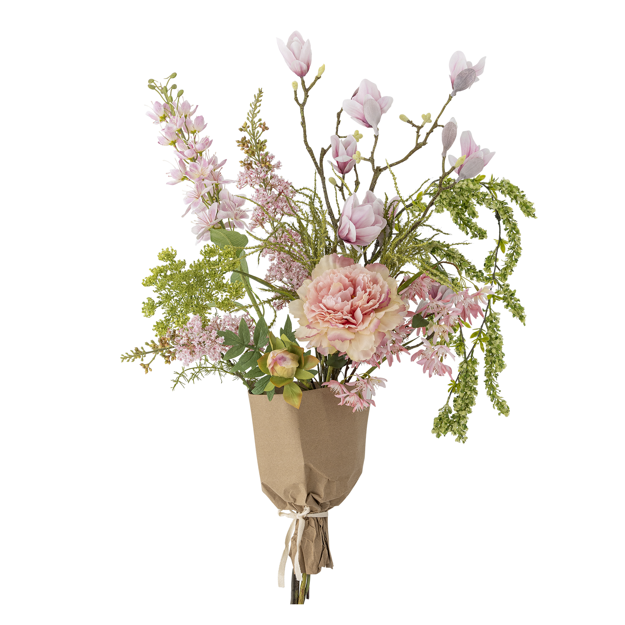 Bloomingville - Breeze Buket, Rosa, Kunstige Blomster, D40xH138 cm billede