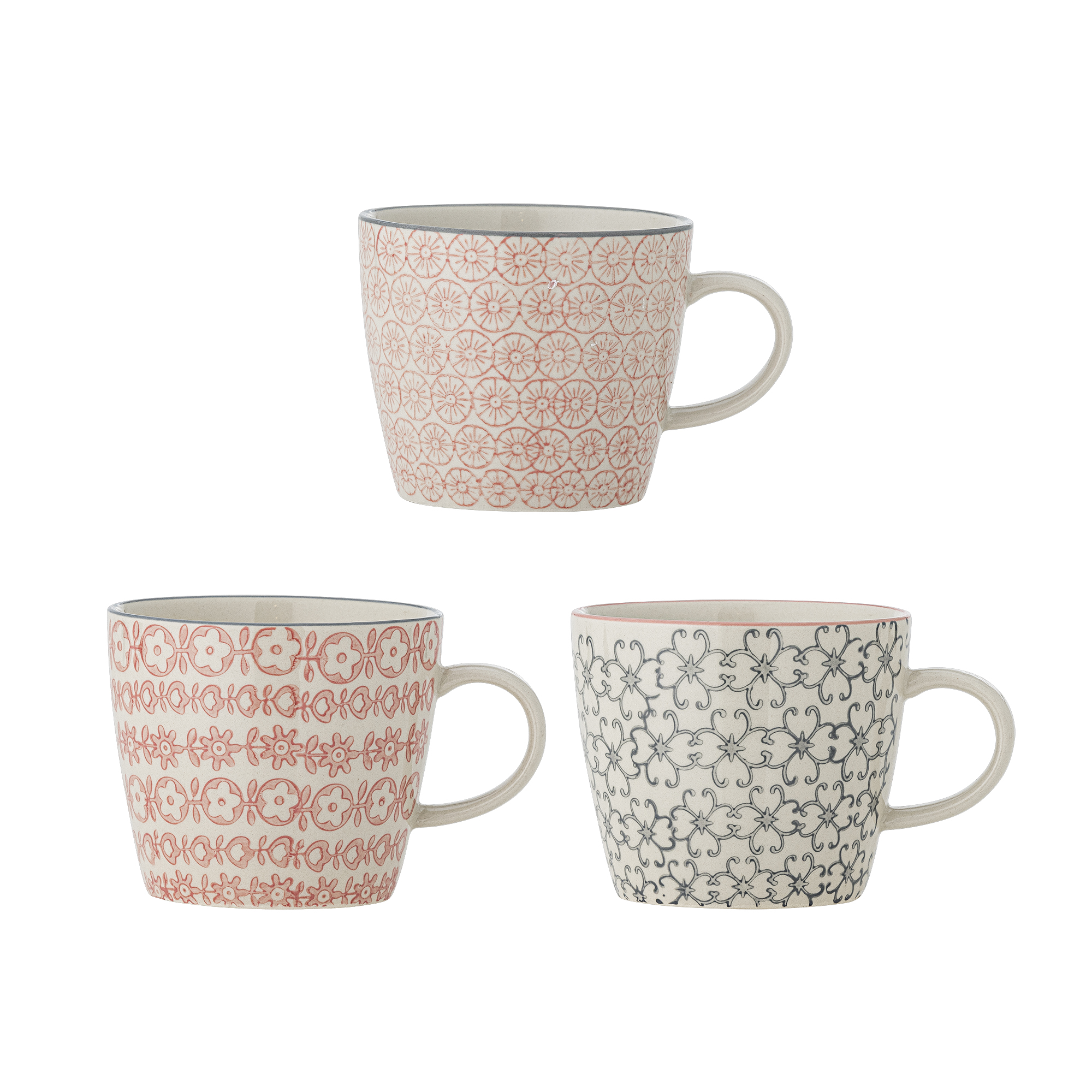 Bloomingville - Cécile Krus, Multifarvet, Stentøj, D9,5xH8 cm, Set of 3