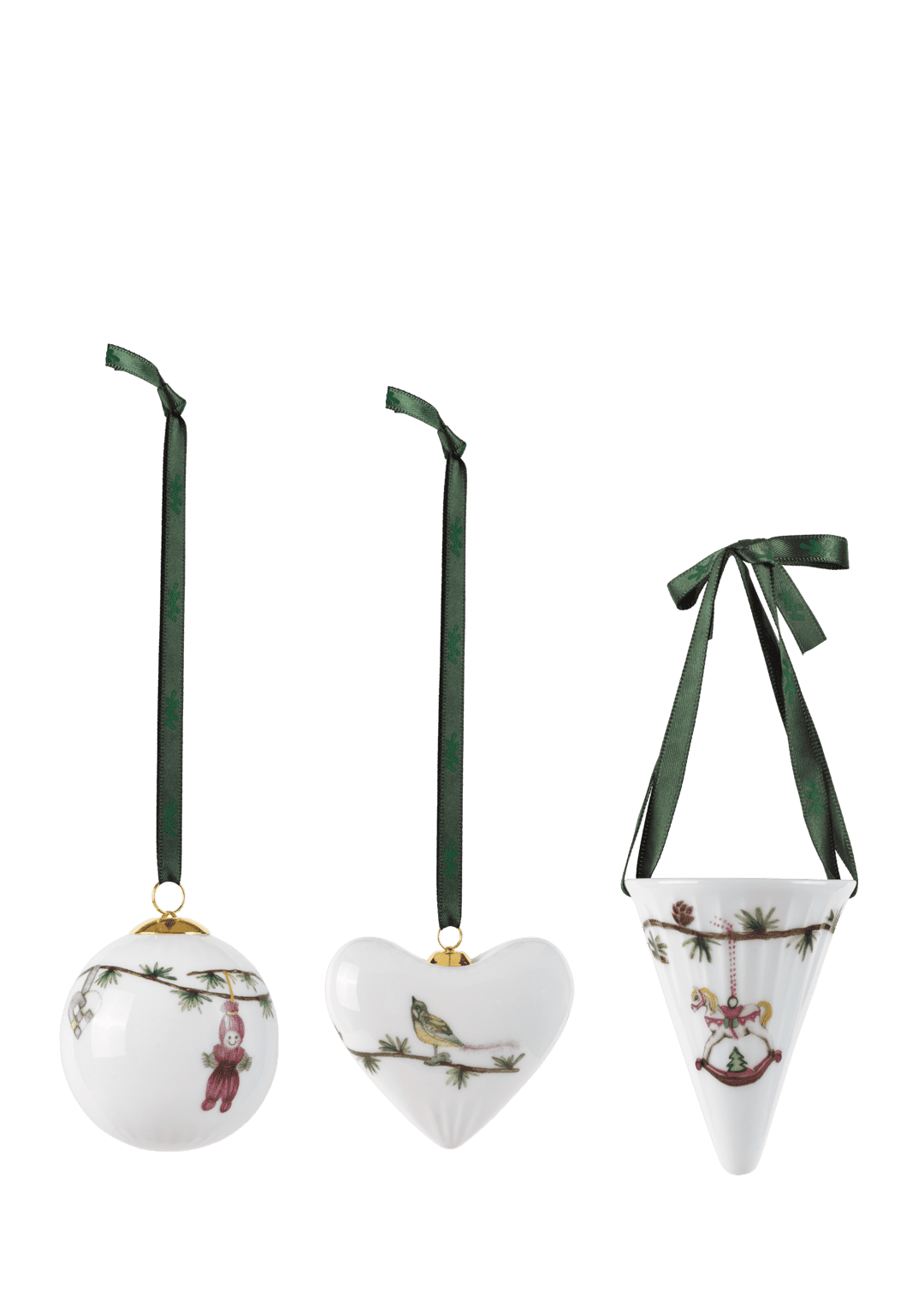 Kähler -  Hammershøi Christmas juleornamenter hvid m. deko 3 stk.