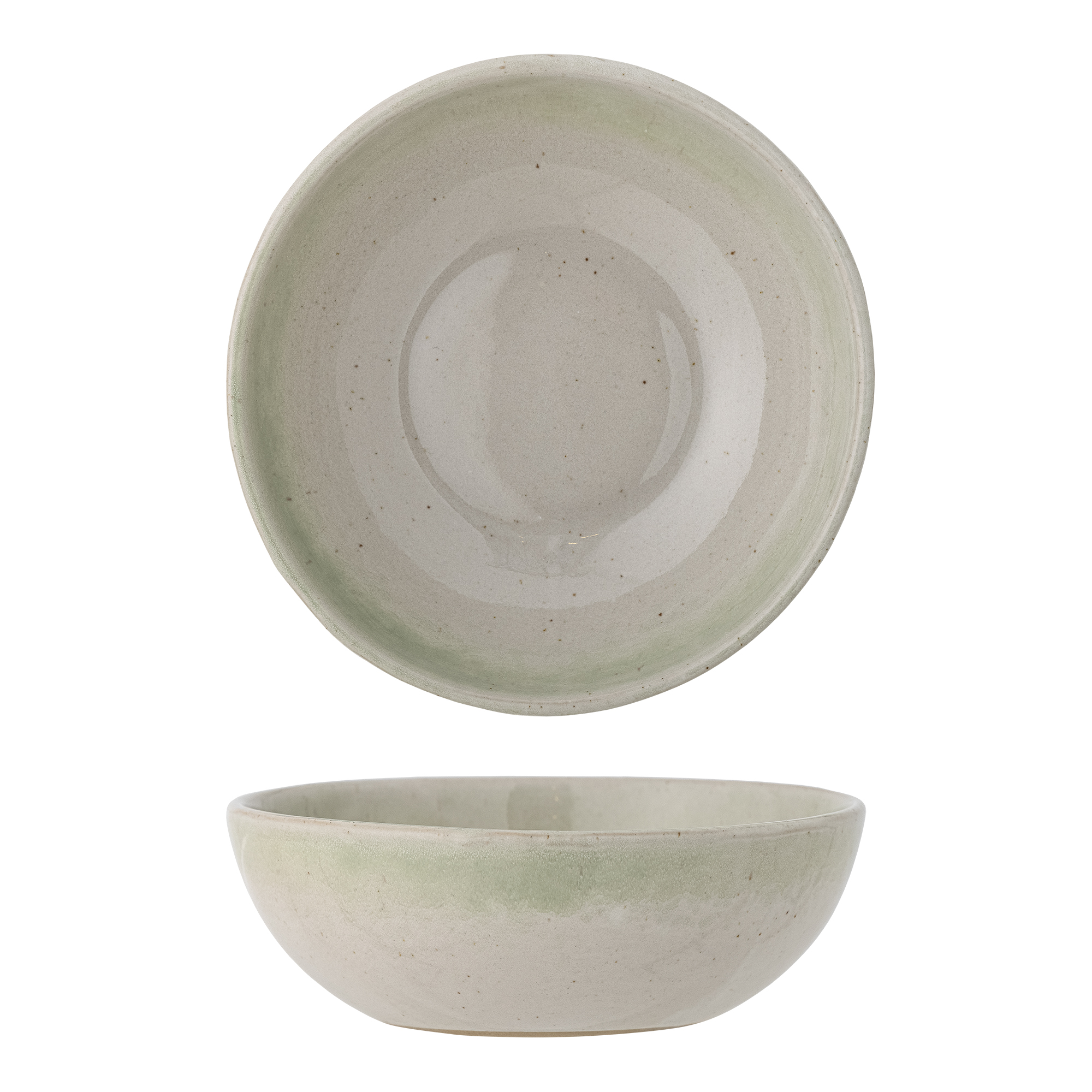 Bloomingville - Paula Skål, Grøn, Stentøj, D16xH5 cm billede