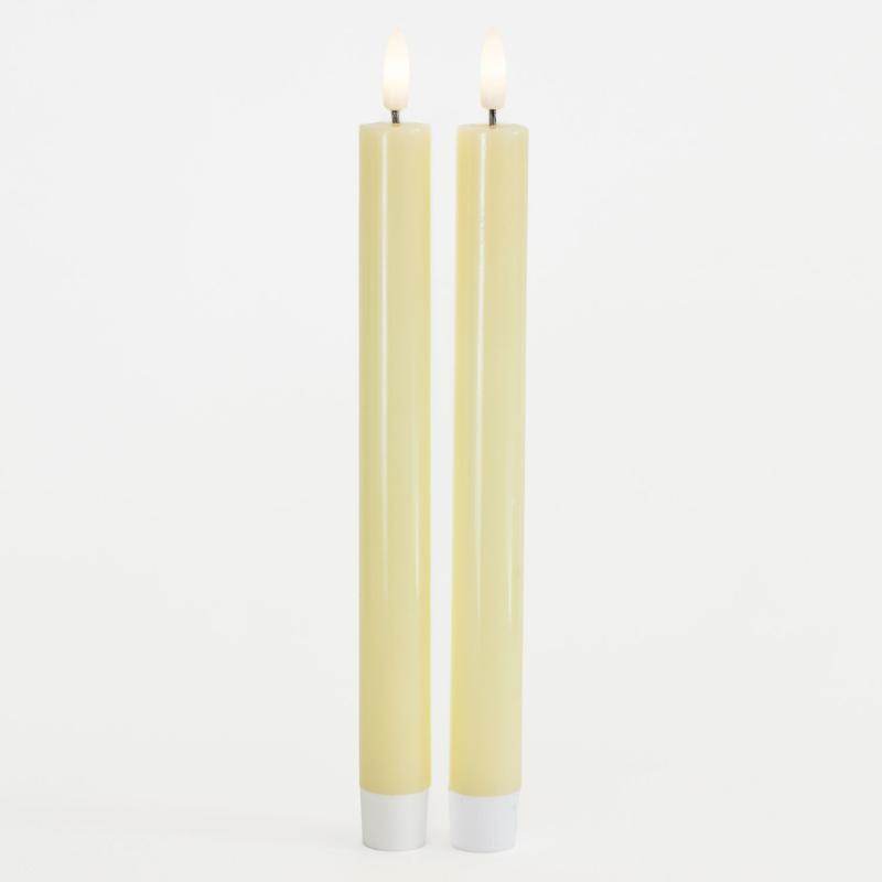 Sirius - Sille Kronelys 2 Stk. sæt, Ø2x25 cm, Lysegul billede