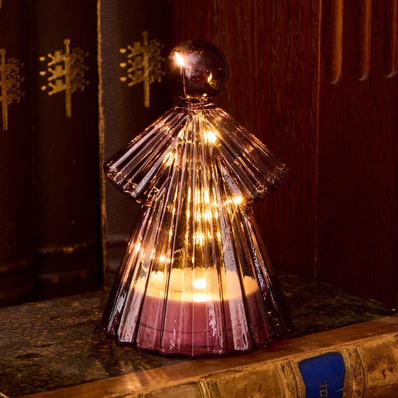 Alberte Engel H14cm Bordeaux, 10LED Alberte Engel H14cm Bordeaux, 10LED