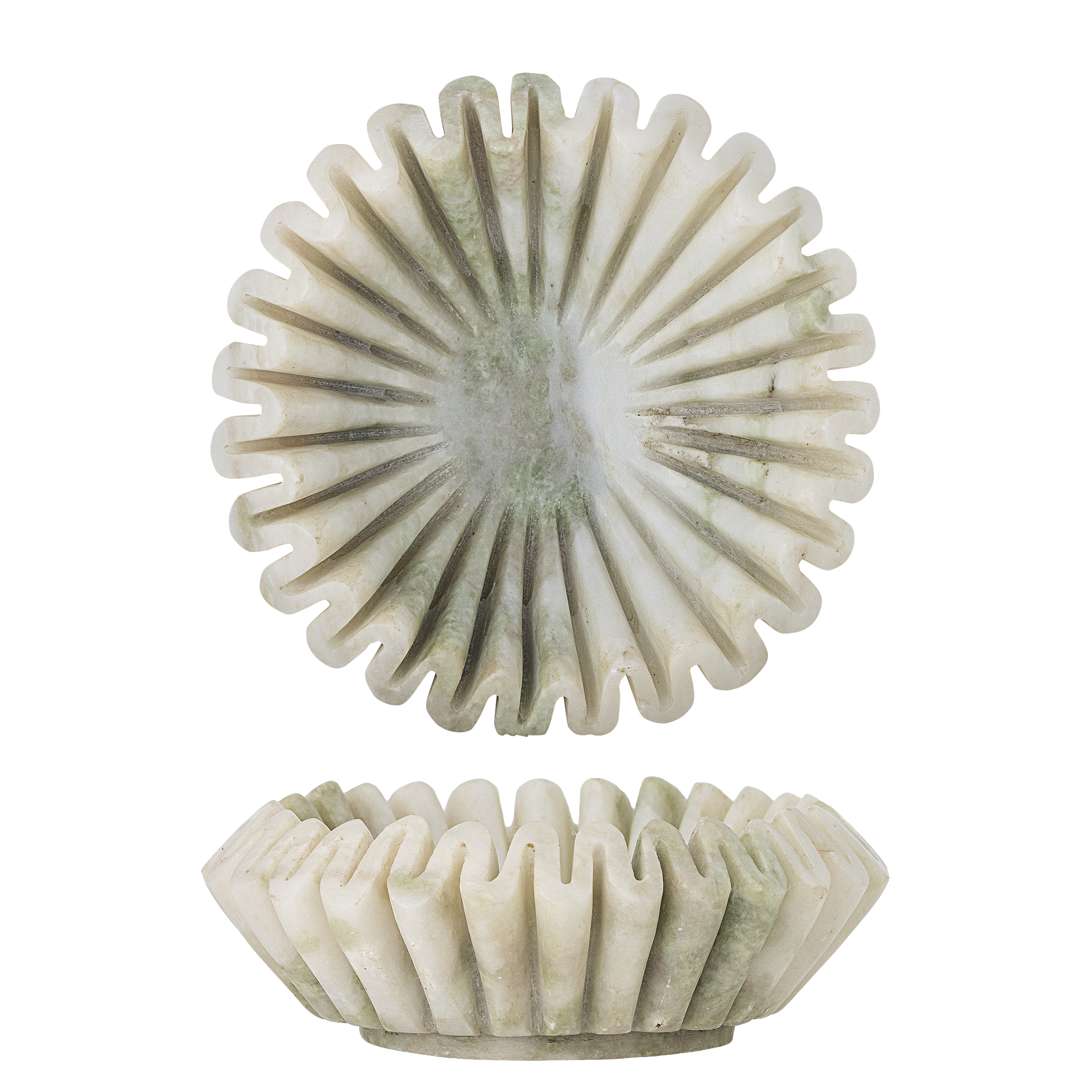 Skål "Harmonia" hvid og grøn marmor- Bloomingville D: 17,5